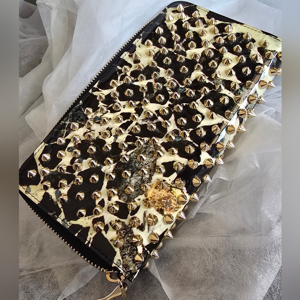 Authentic Christian Louboutin Studded Long Zippy Wallet